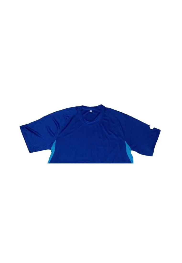 Landmark Short Sleeves Tshirt Round Neck Drifit With Spreader Arms To Sides Combi Reflective Print On Sleeves And Back - Royal Blue