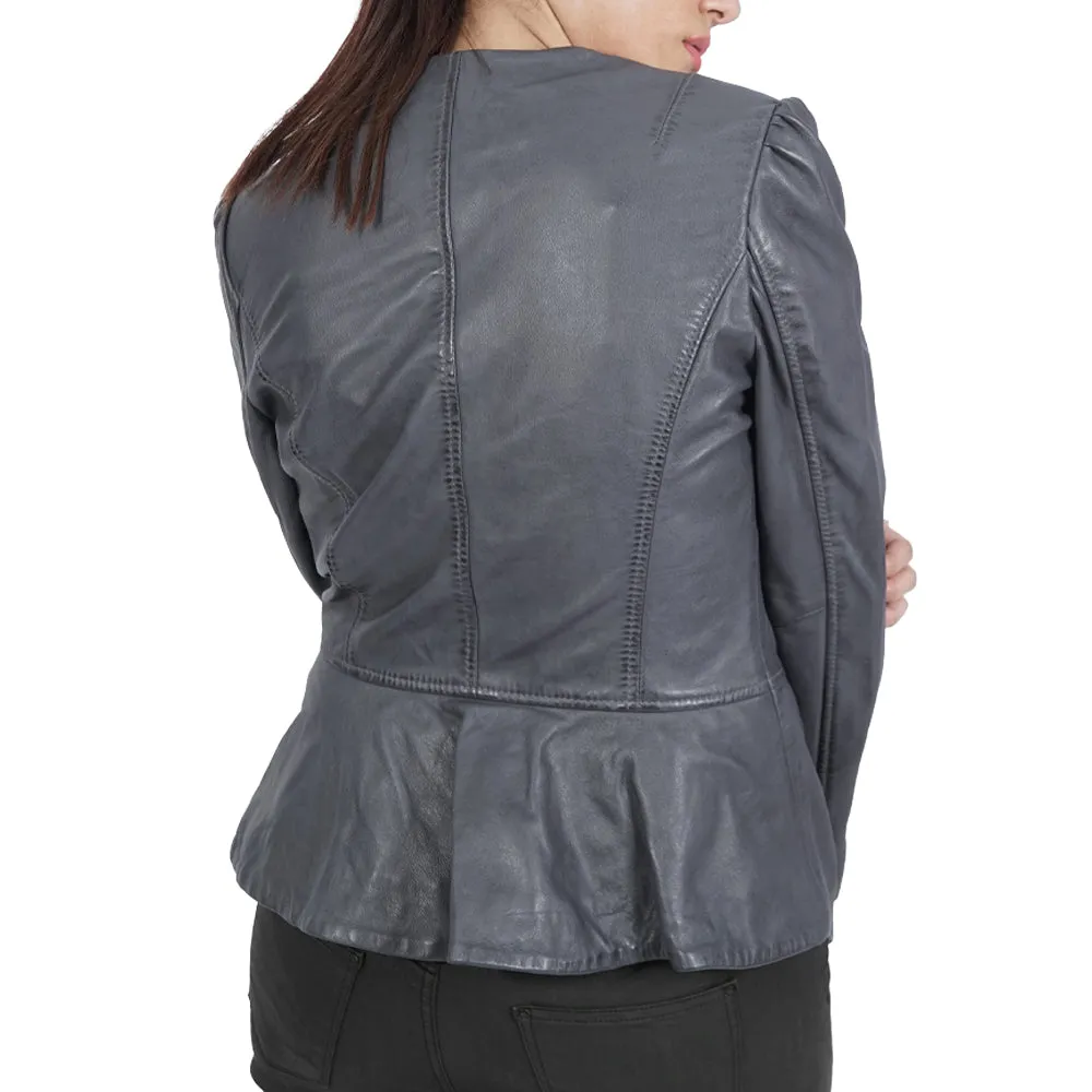 Leena Leather Blazer Jacket