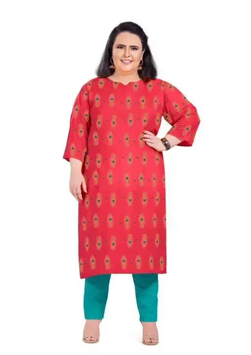 Like Mom Like Daughter - Minakari Pink Pure Rayon With Handwork Daily Wear Kurti