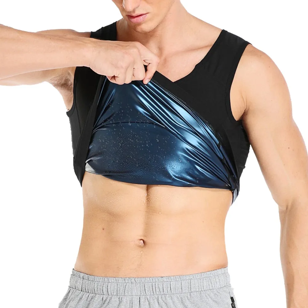 Men Polymer Sweat Sauna Shaper Vest Body Shaper Waist Trainer