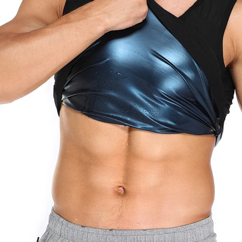 Men Polymer Sweat Sauna Shaper Vest Body Shaper Waist Trainer