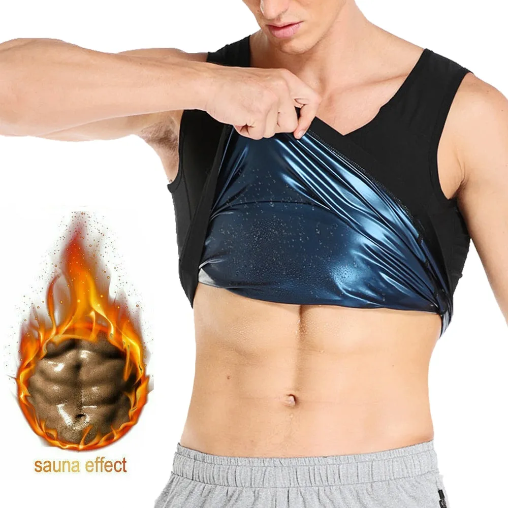 Men Polymer Sweat Sauna Shaper Vest Body Shaper Waist Trainer