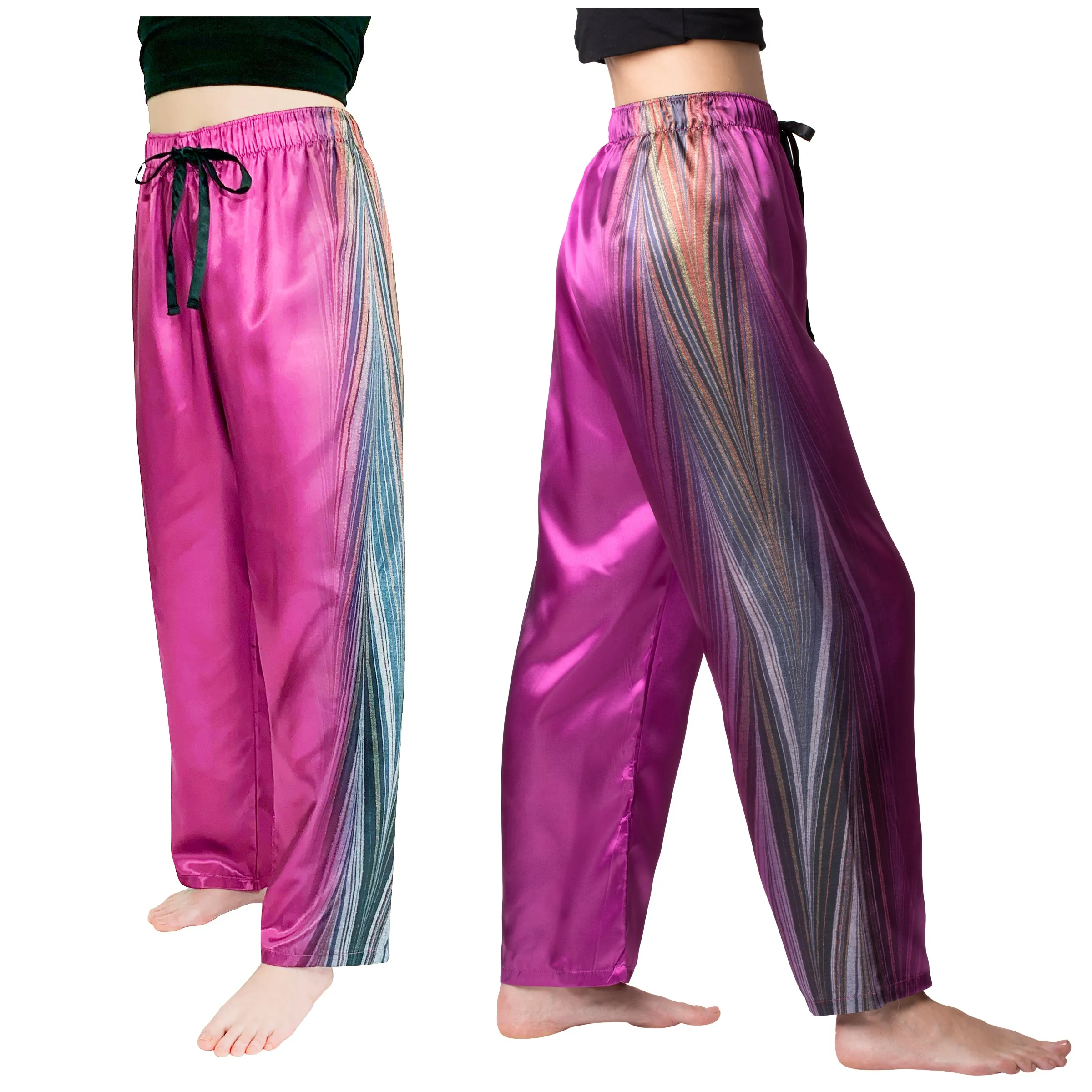 Midnight-Satin Pajama Pants