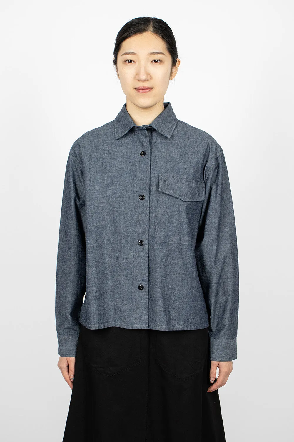 Patch Pocket Denim Canvas Shirt