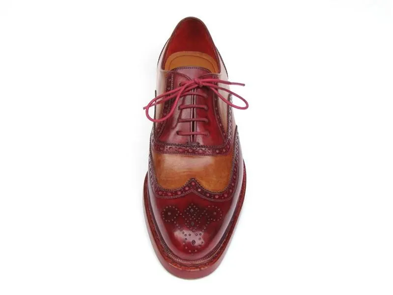 Paul Parkman Triple Wingtip Brogues Bordeaux & Camel (ID#027-TRP-CMLBRD)