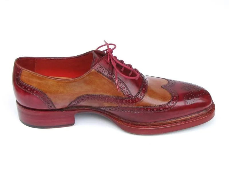 Paul Parkman Triple Wingtip Brogues Bordeaux & Camel (ID#027-TRP-CMLBRD)