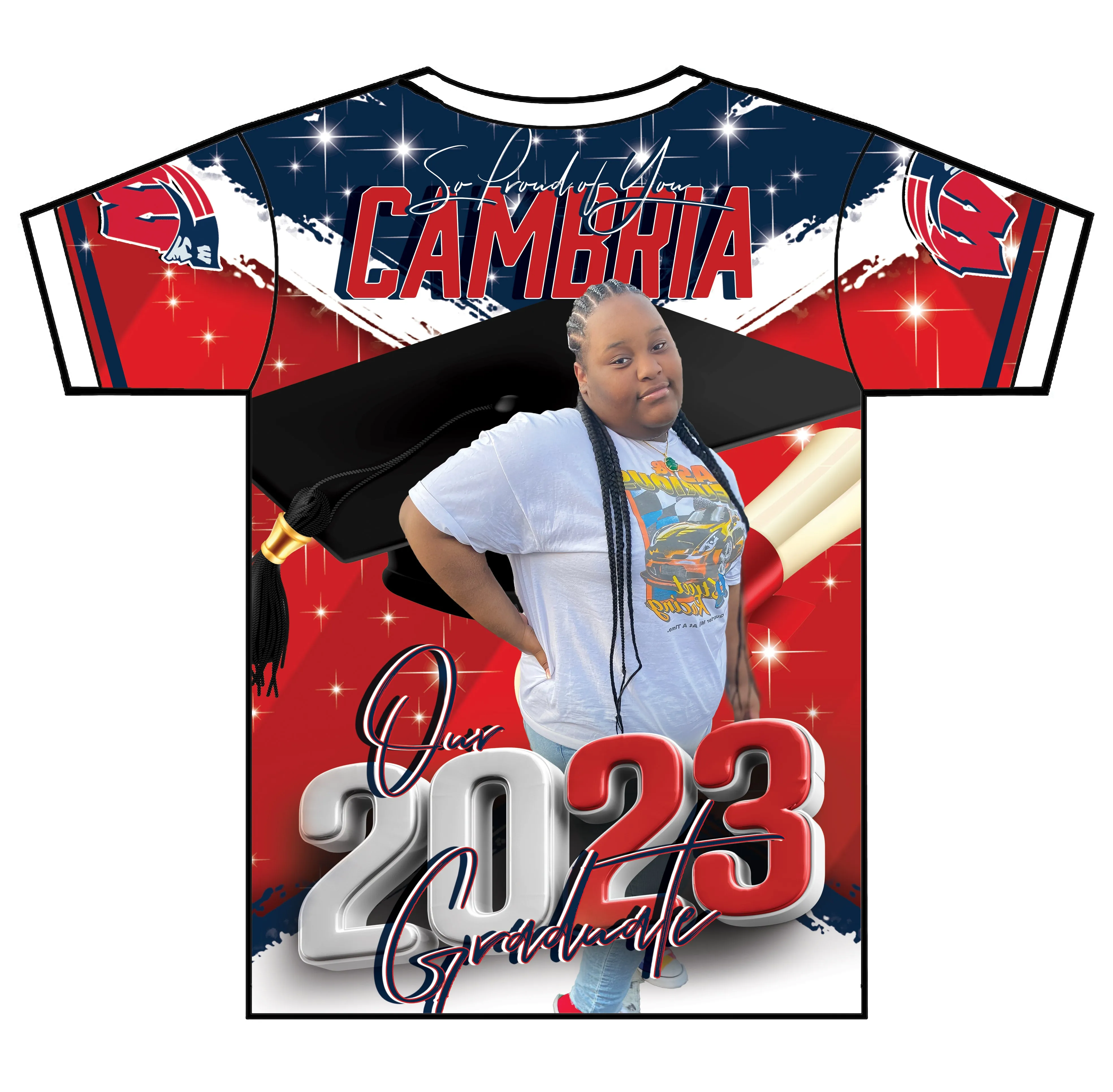 "Cambria" Custom Designed Graduation 3D shirt