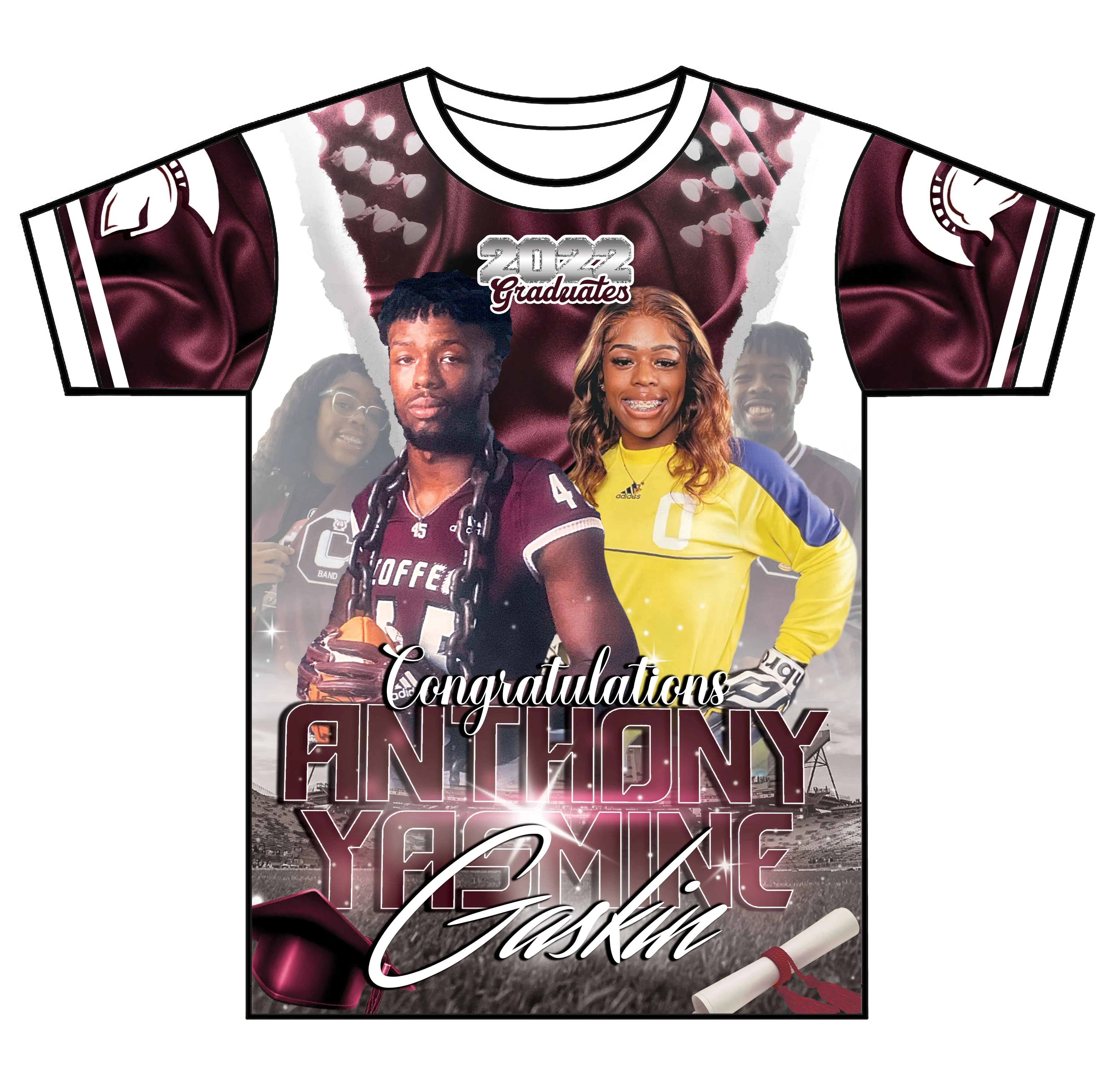 "Gaskin Twins" Custom Designed Graduation 3D shirt