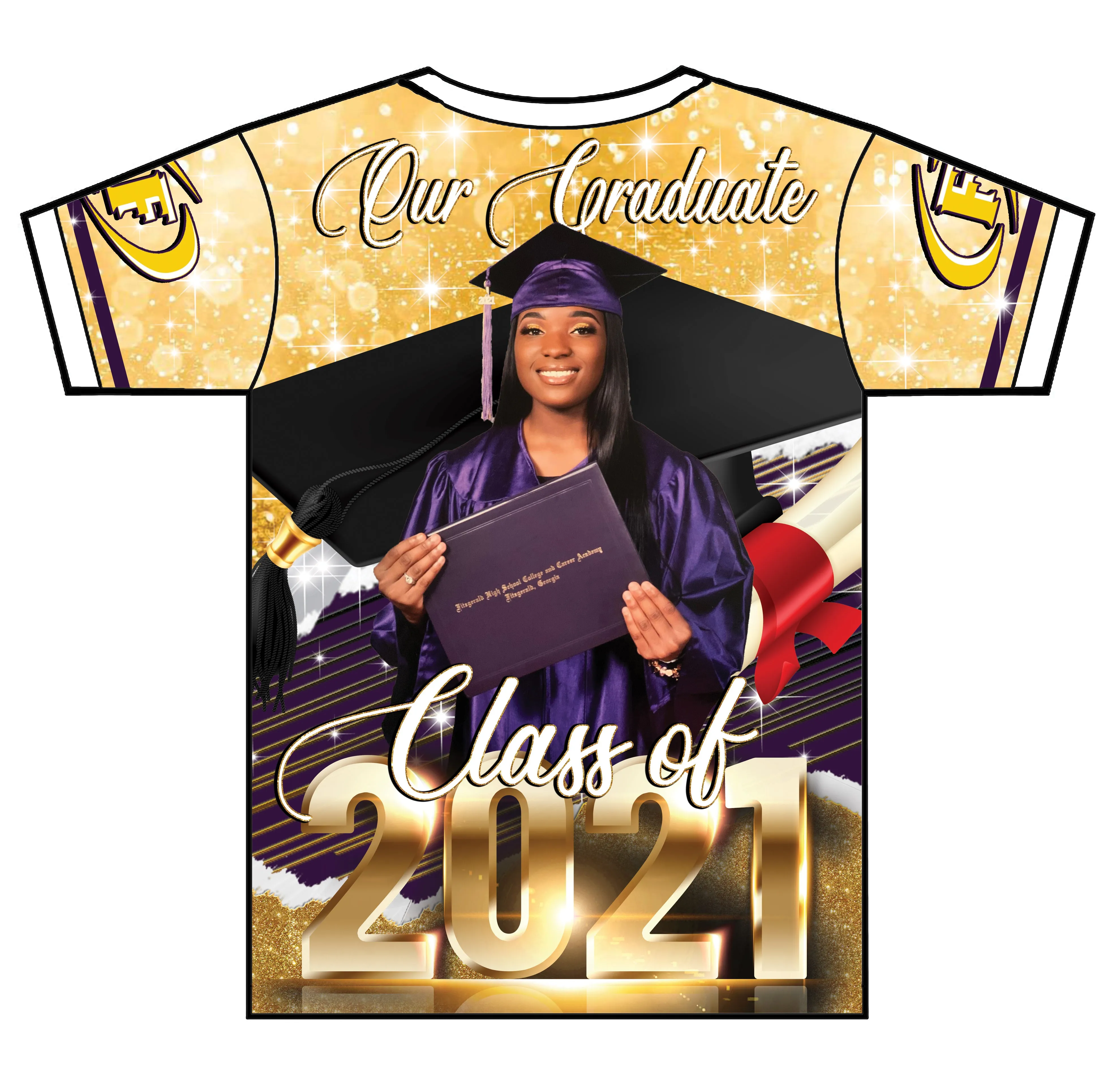 "Nykeriona Paschal" Custom Designed Graduation 3D shirt