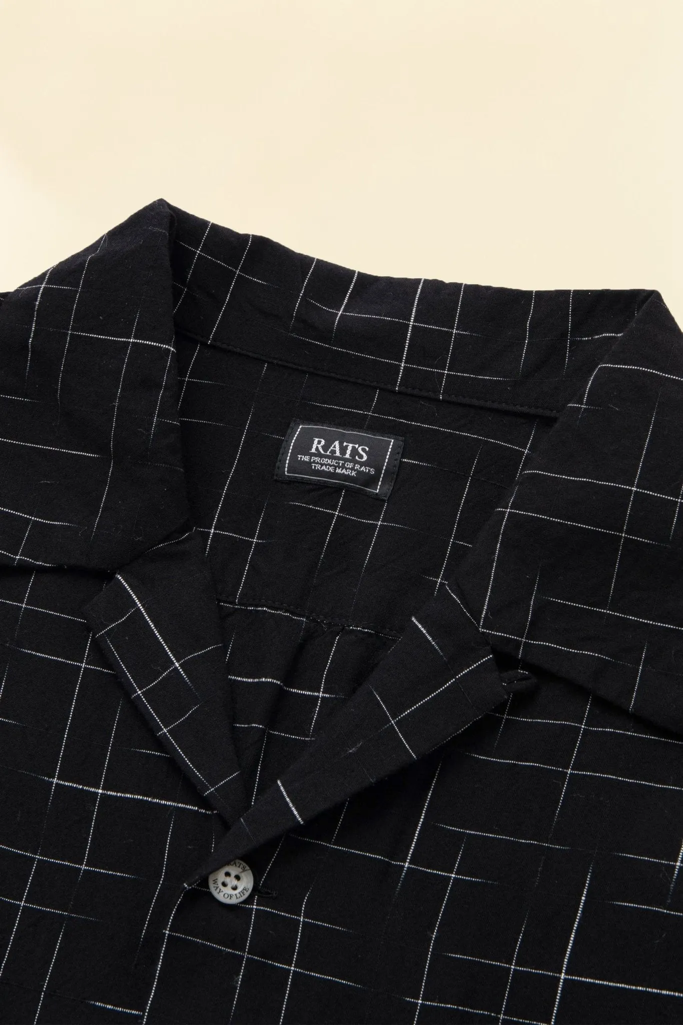 Rats Kasuri Rayon Shirt - Black