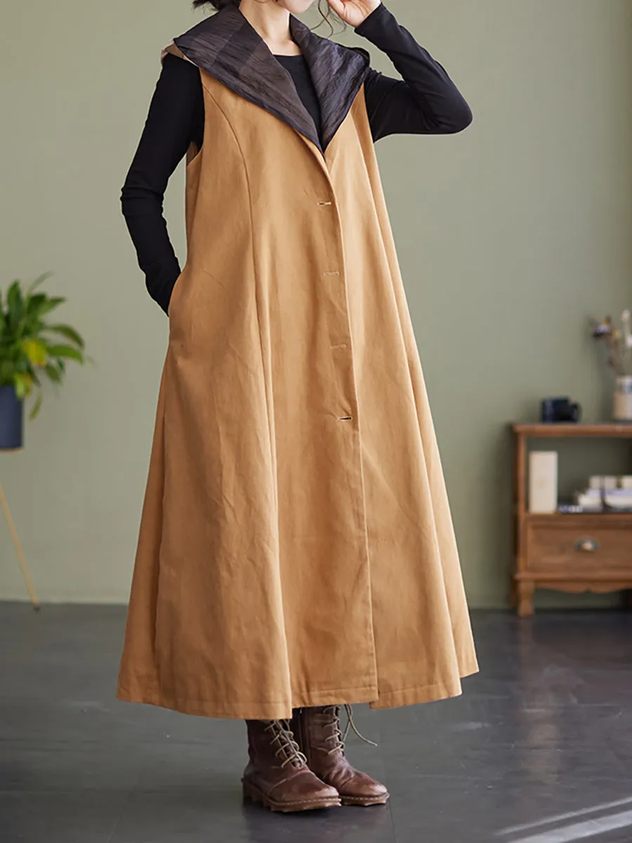 Sleeveless Women Spring Loose Casual Hoody Coat