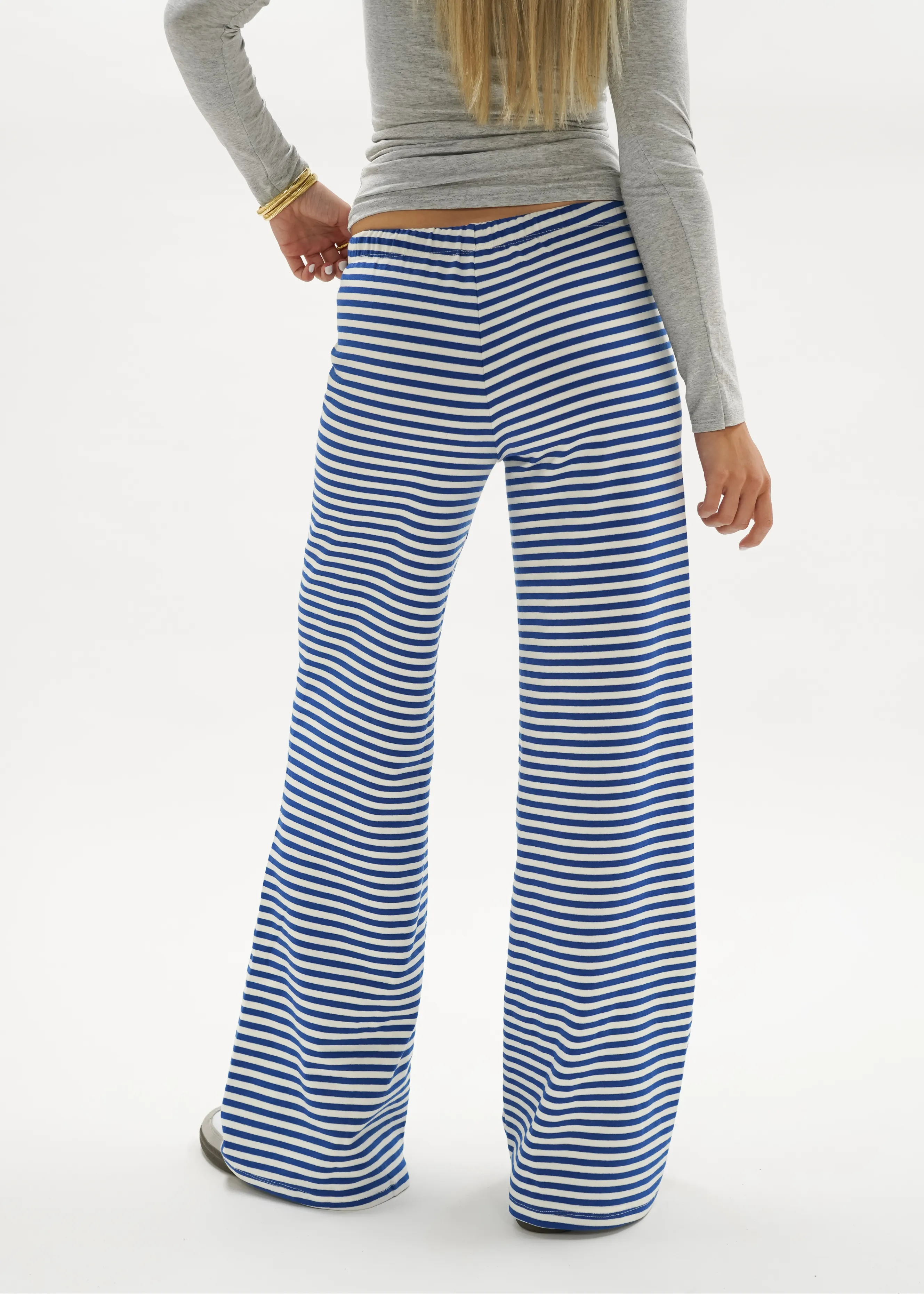 Soft striped pants crème/blue (regular)