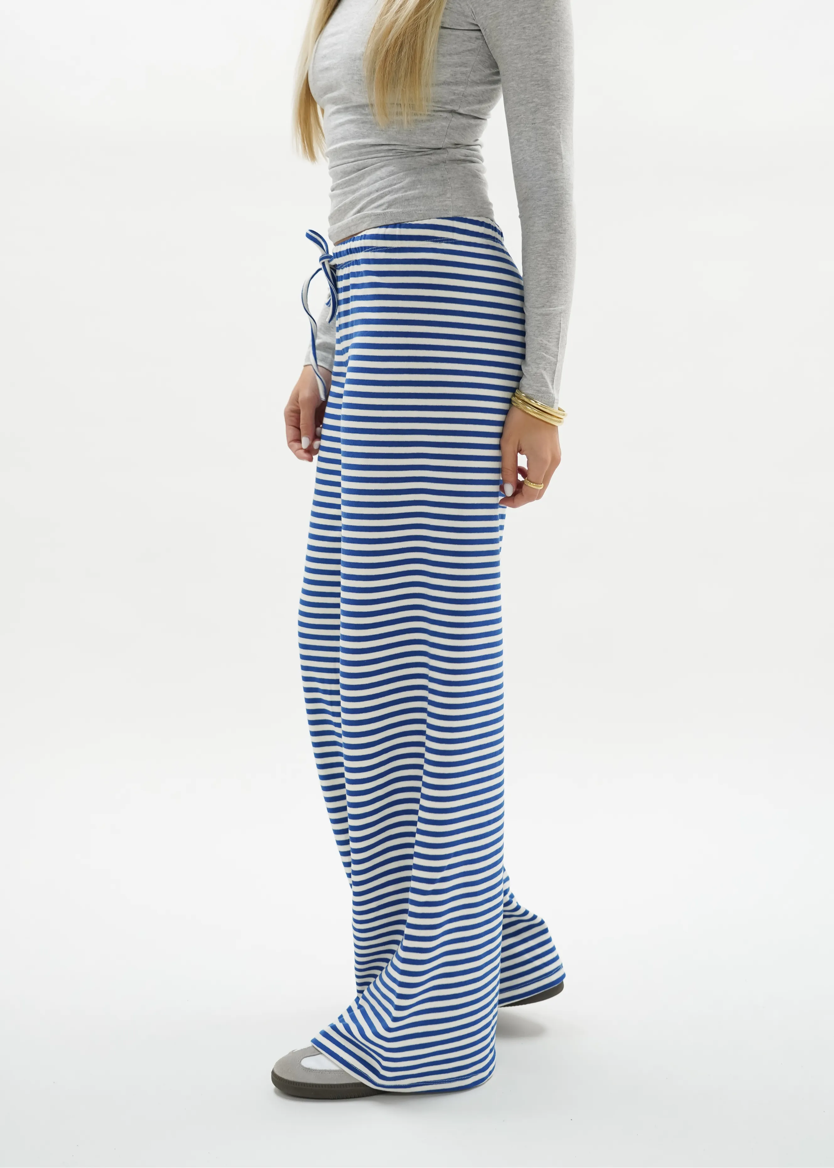 Soft striped pants crème/blue (regular)