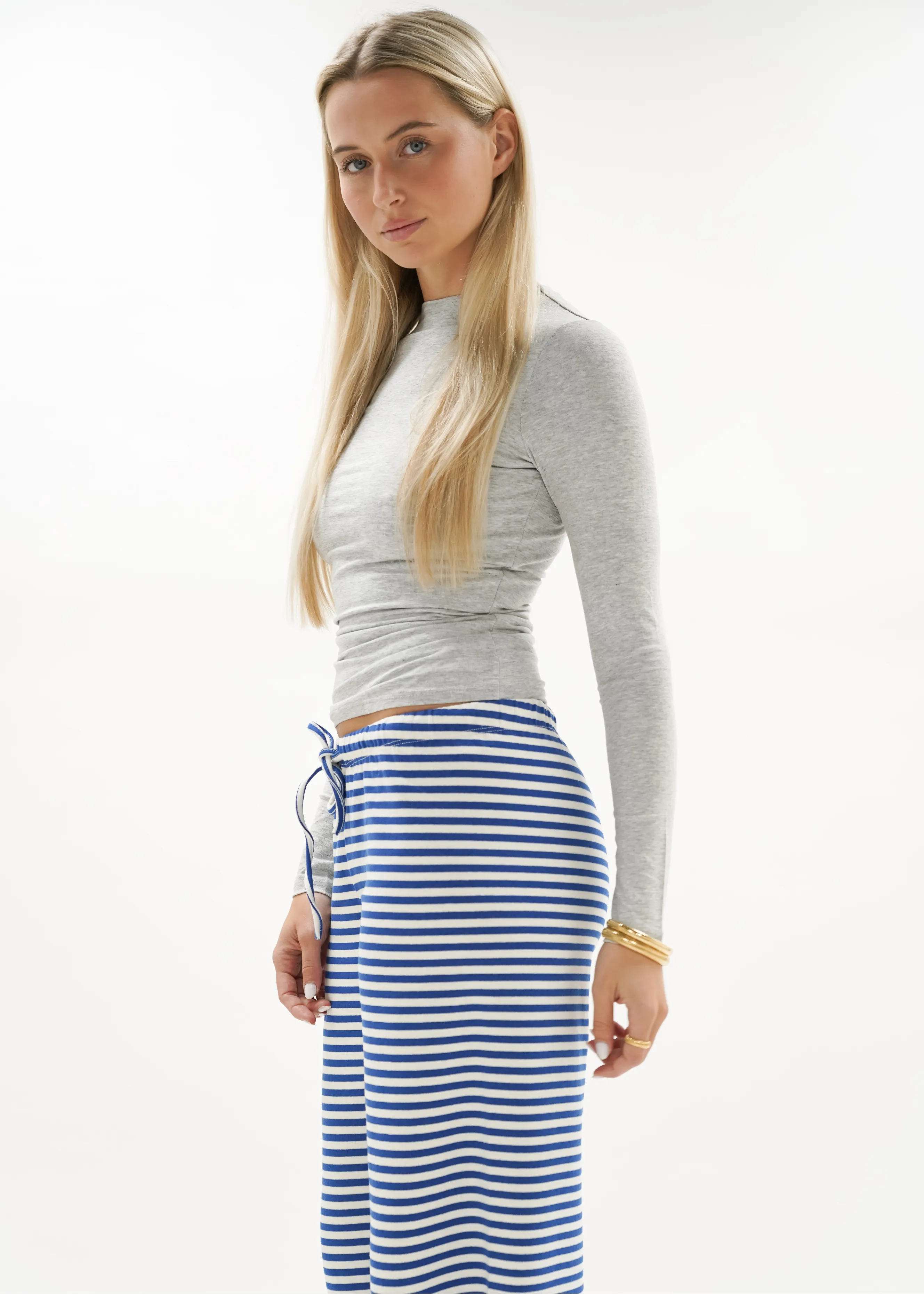 Soft striped pants crème/blue (regular)