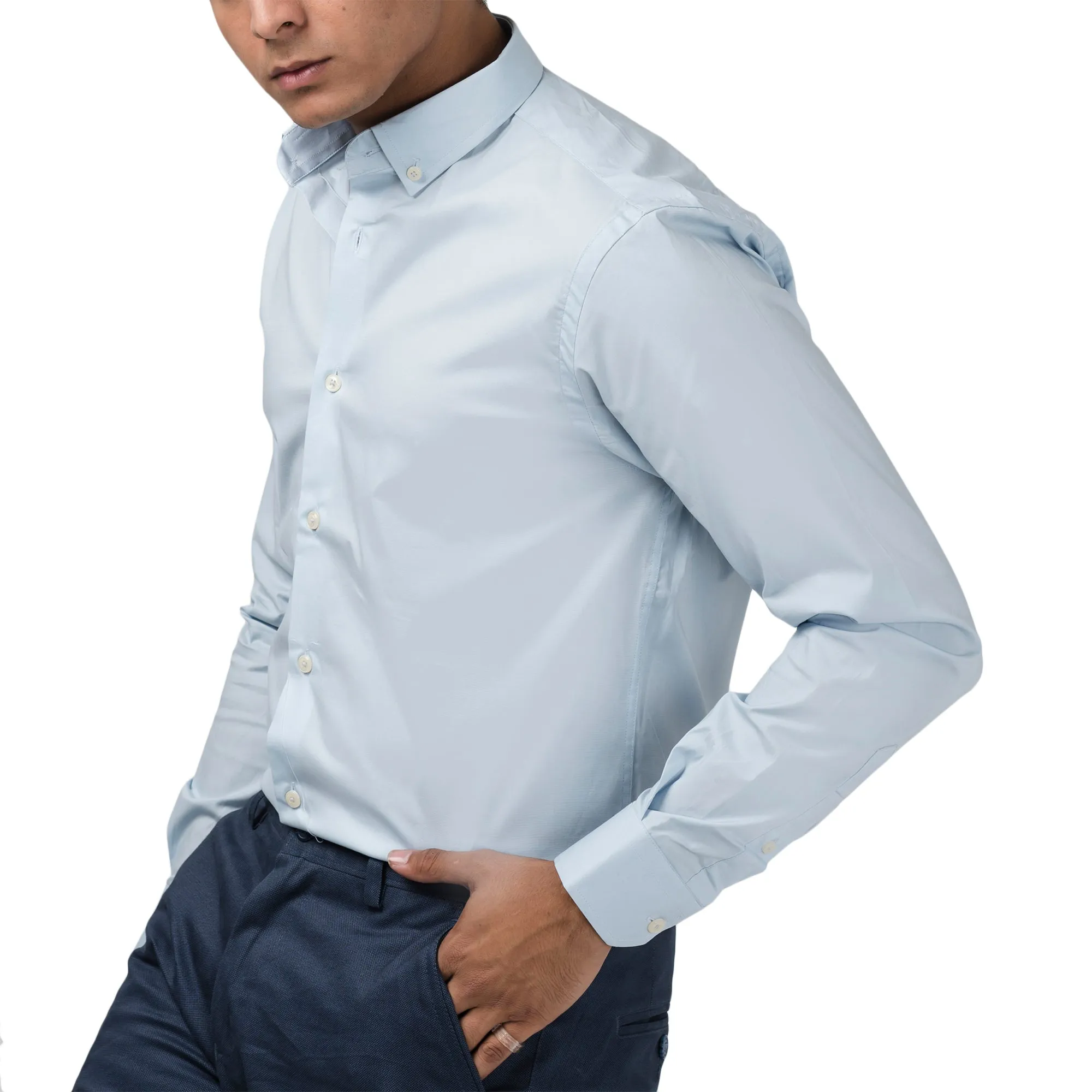 Solid Colored Sky Blue Shirt