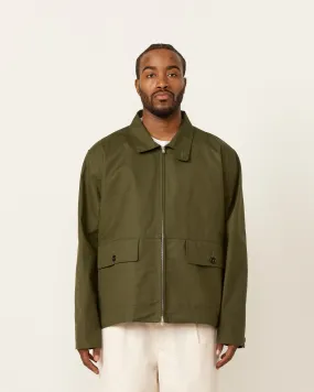 Stand Collar Jacket in Olive