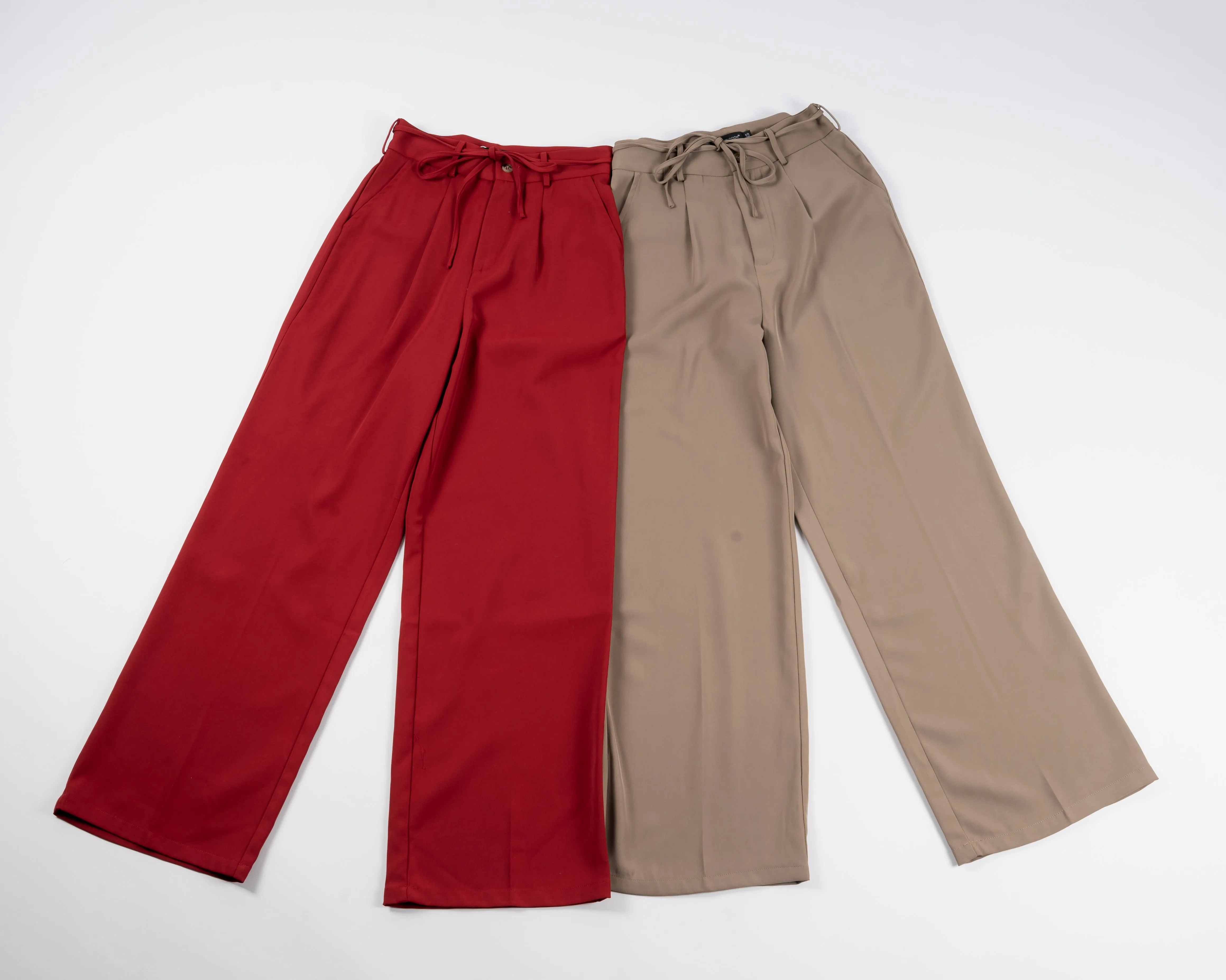 Stephanie Ribbon Tie Pants (Khaki Brown)