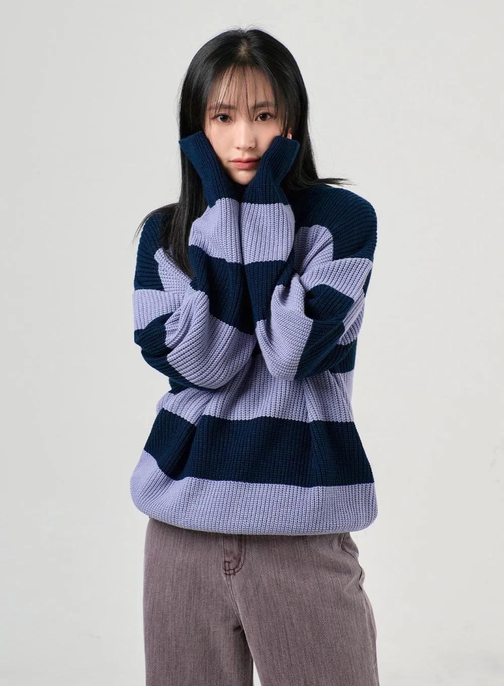 Stripe Knit Sweater OF405