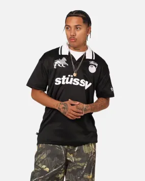 Stussy "World Tour" Football Polo Shirt - Black