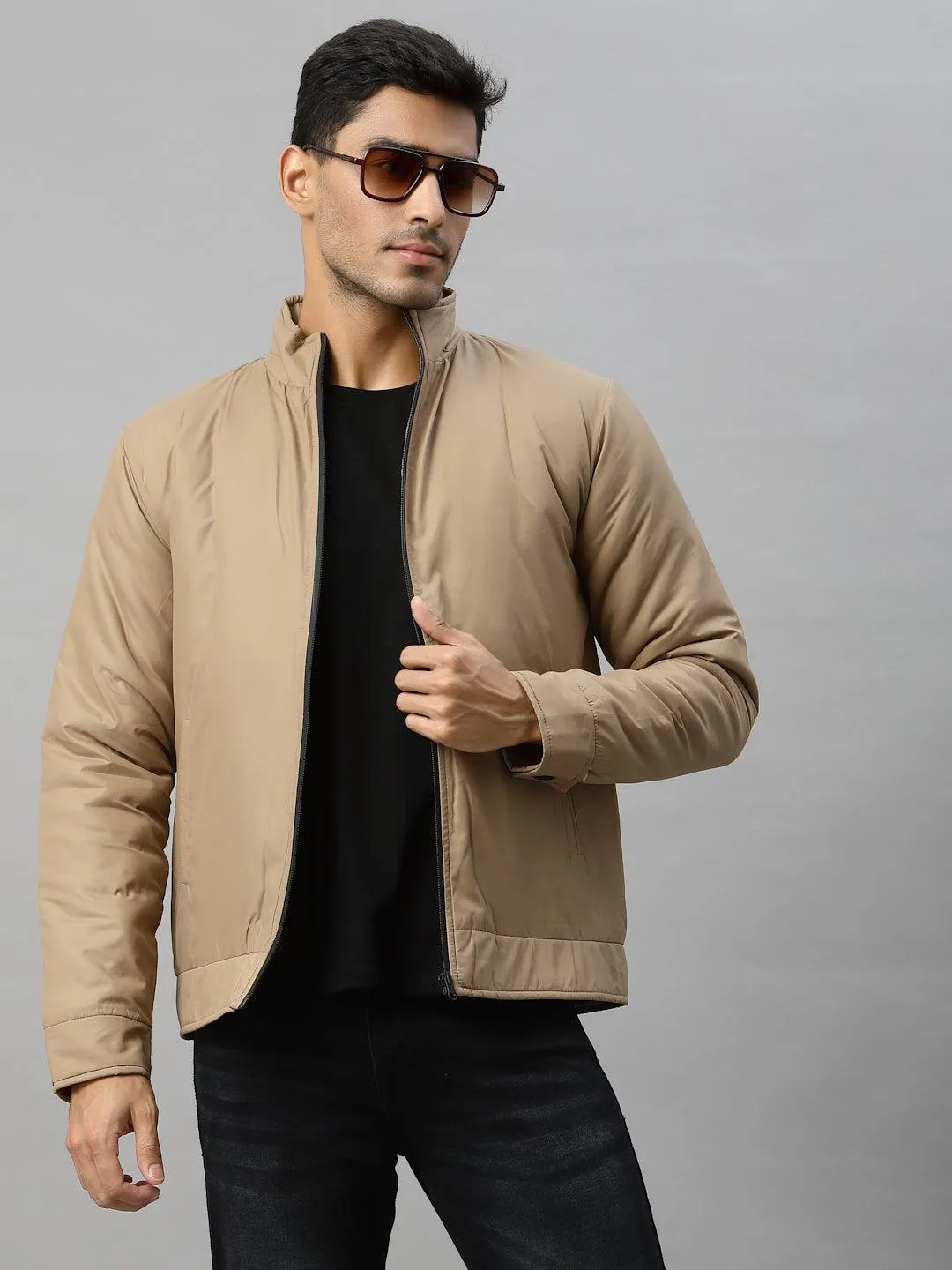 Style Quotient Men Tan Padded Jacket