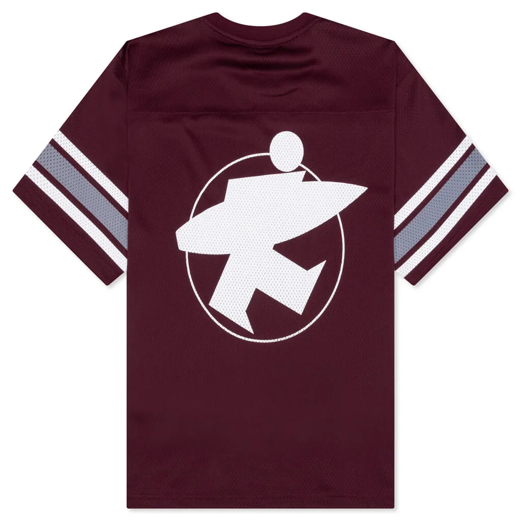 Surfman Mesh Football Jersey - Burgundy