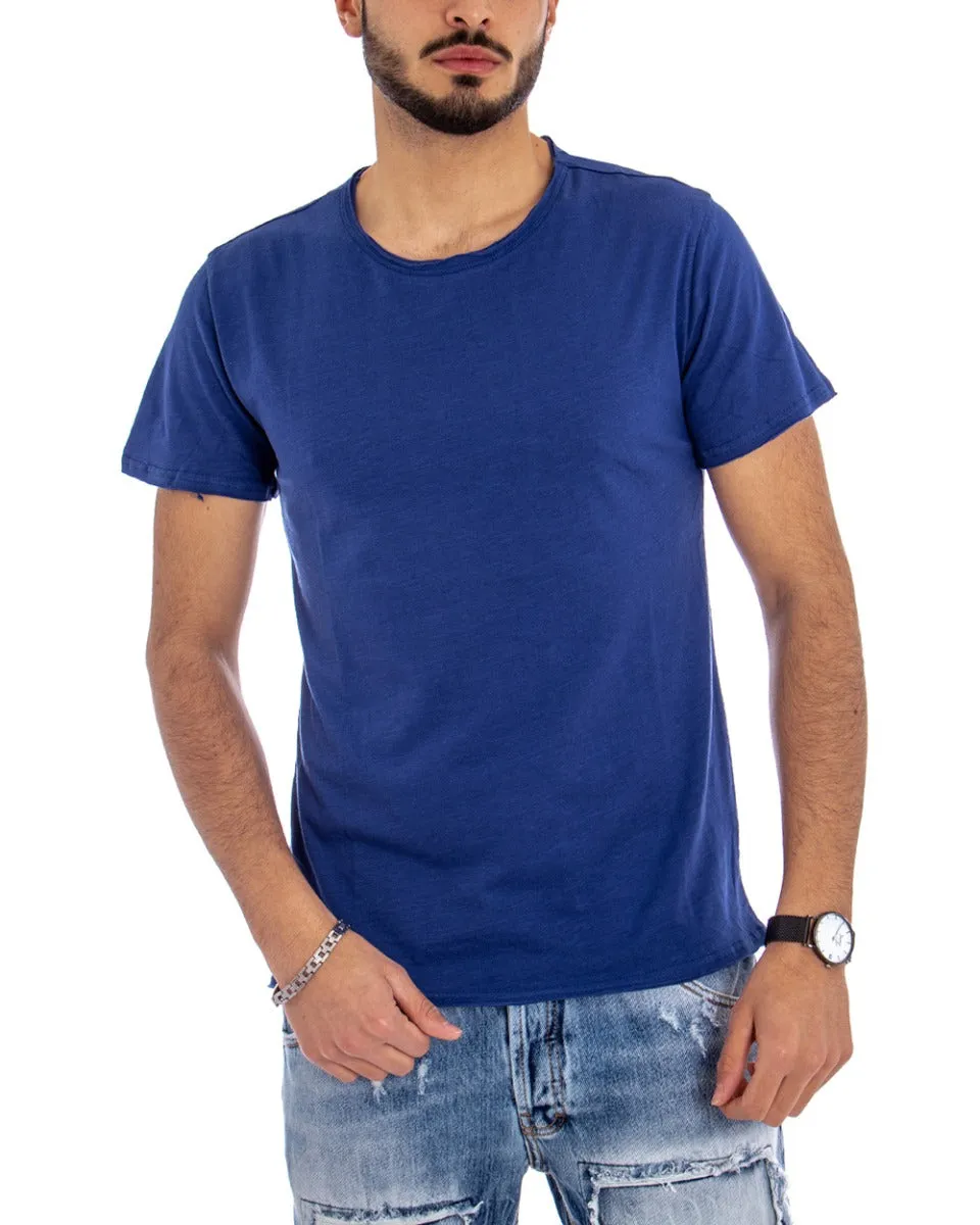 T-shirt Uomo Girocollo Tinta Unita Royal Manica Corta Casual Basic GIOSAL