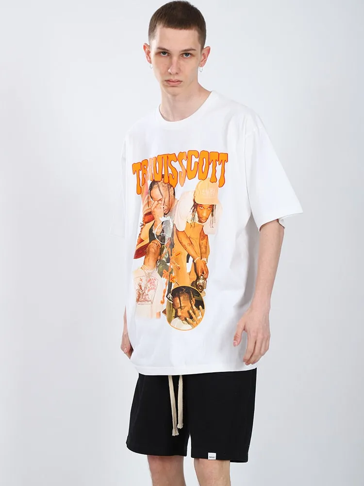 Travis Scott Oversized Graphic T shirt Men's Tee