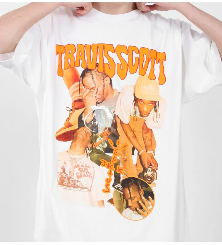 Travis Scott Oversized Graphic T shirt Men's Tee