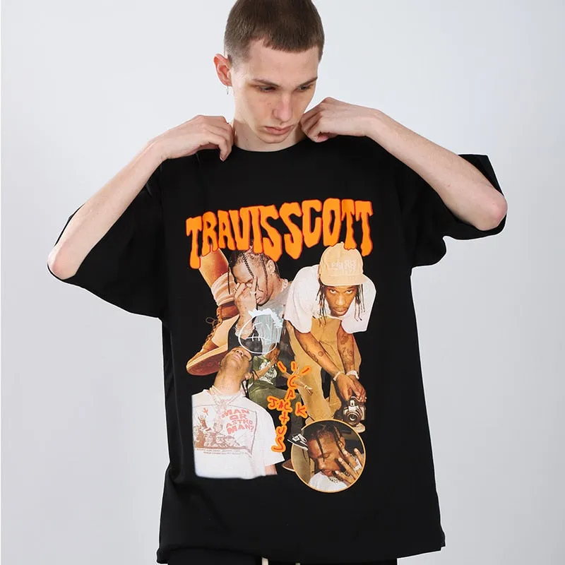 Travis Scott Oversized Graphic T shirt Men's Tee