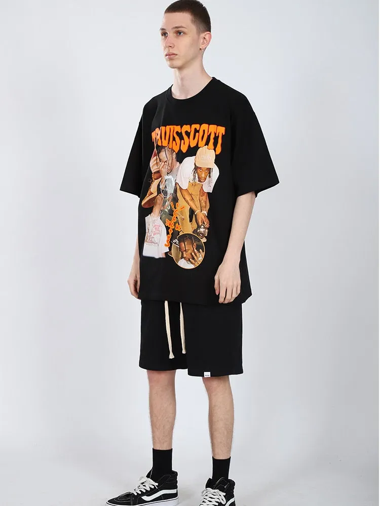 Travis Scott Oversized Graphic T shirt Men's Tee