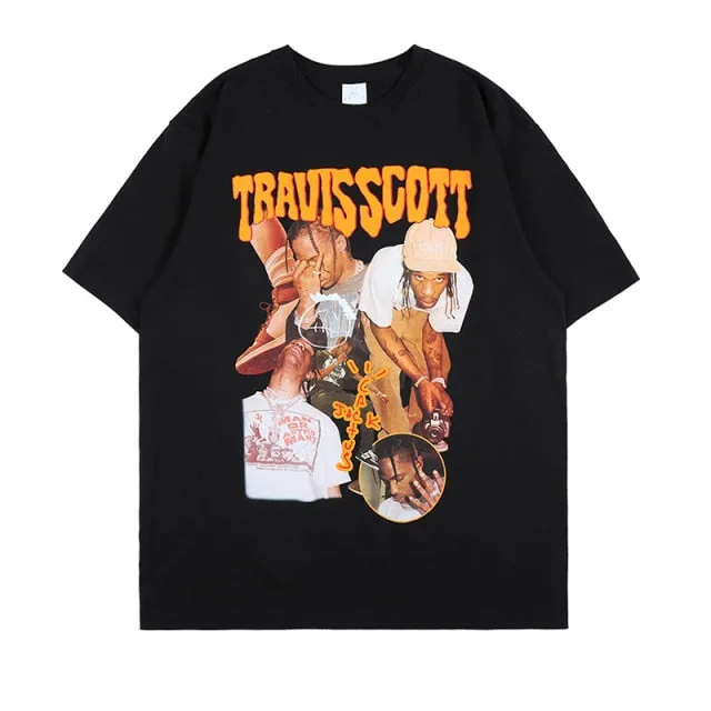 Travis Scott Oversized Graphic T shirt Men's Tee