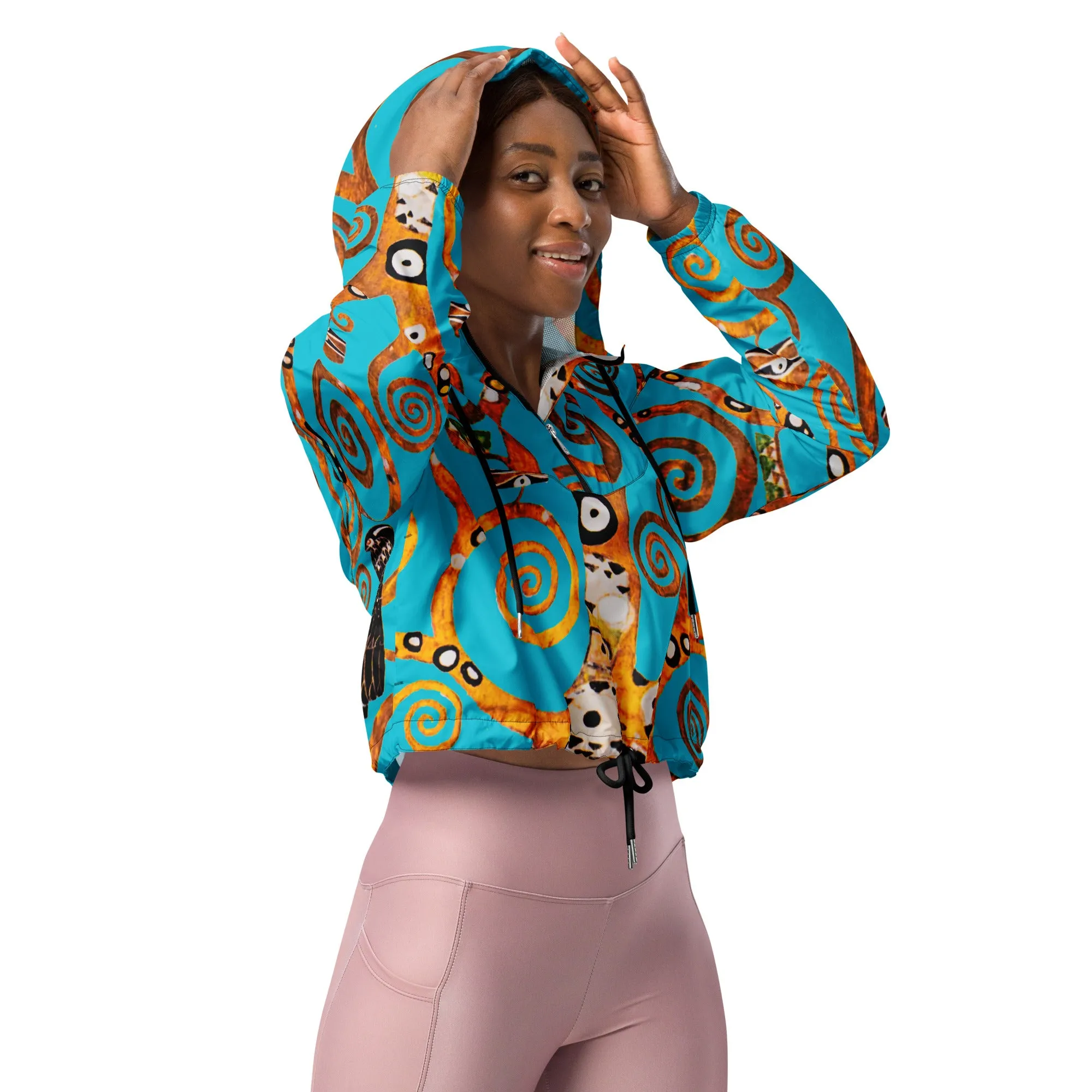 Tree of Life Gustav Klimt Women’s cropped windbreaker