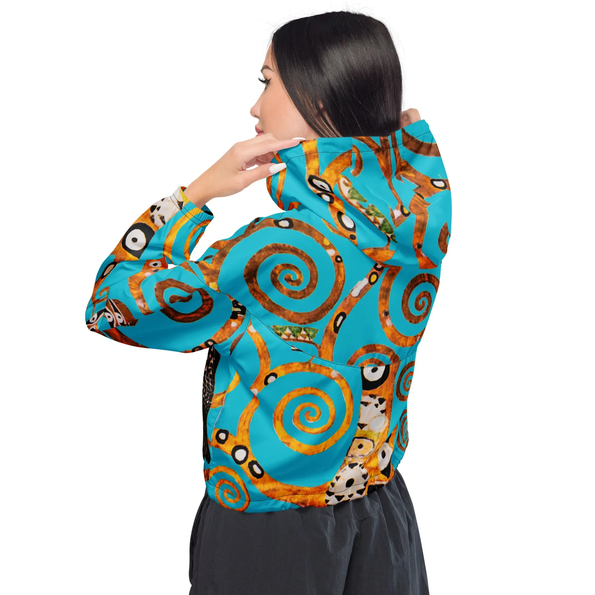 Tree of Life Gustav Klimt Women’s cropped windbreaker