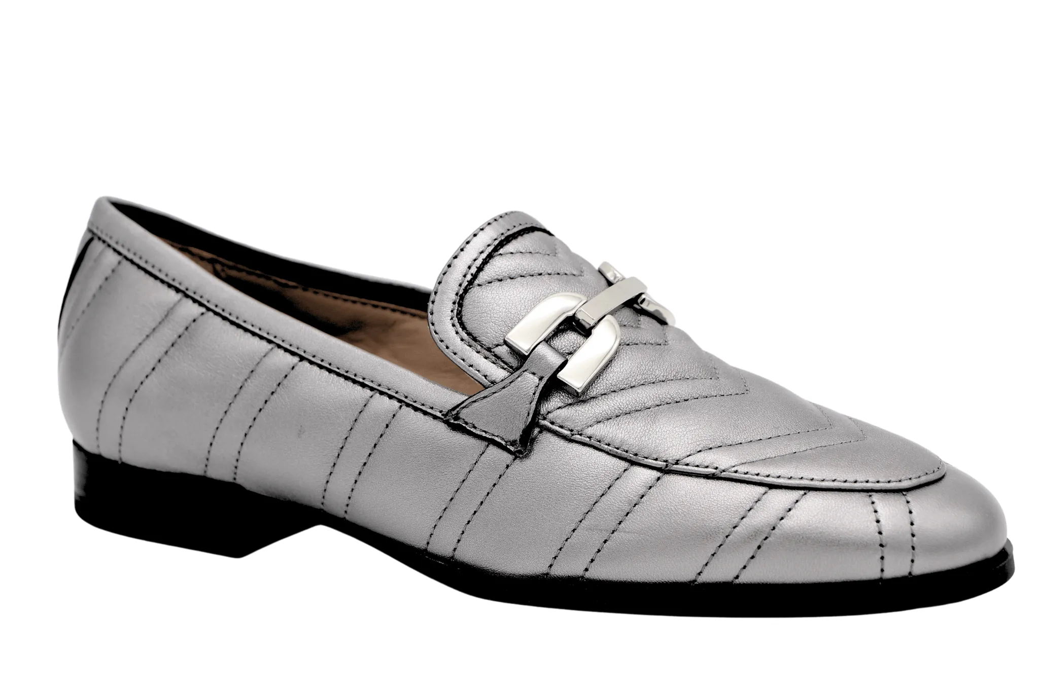 Unisa Dexter Pewter Quilted Leather Loafer