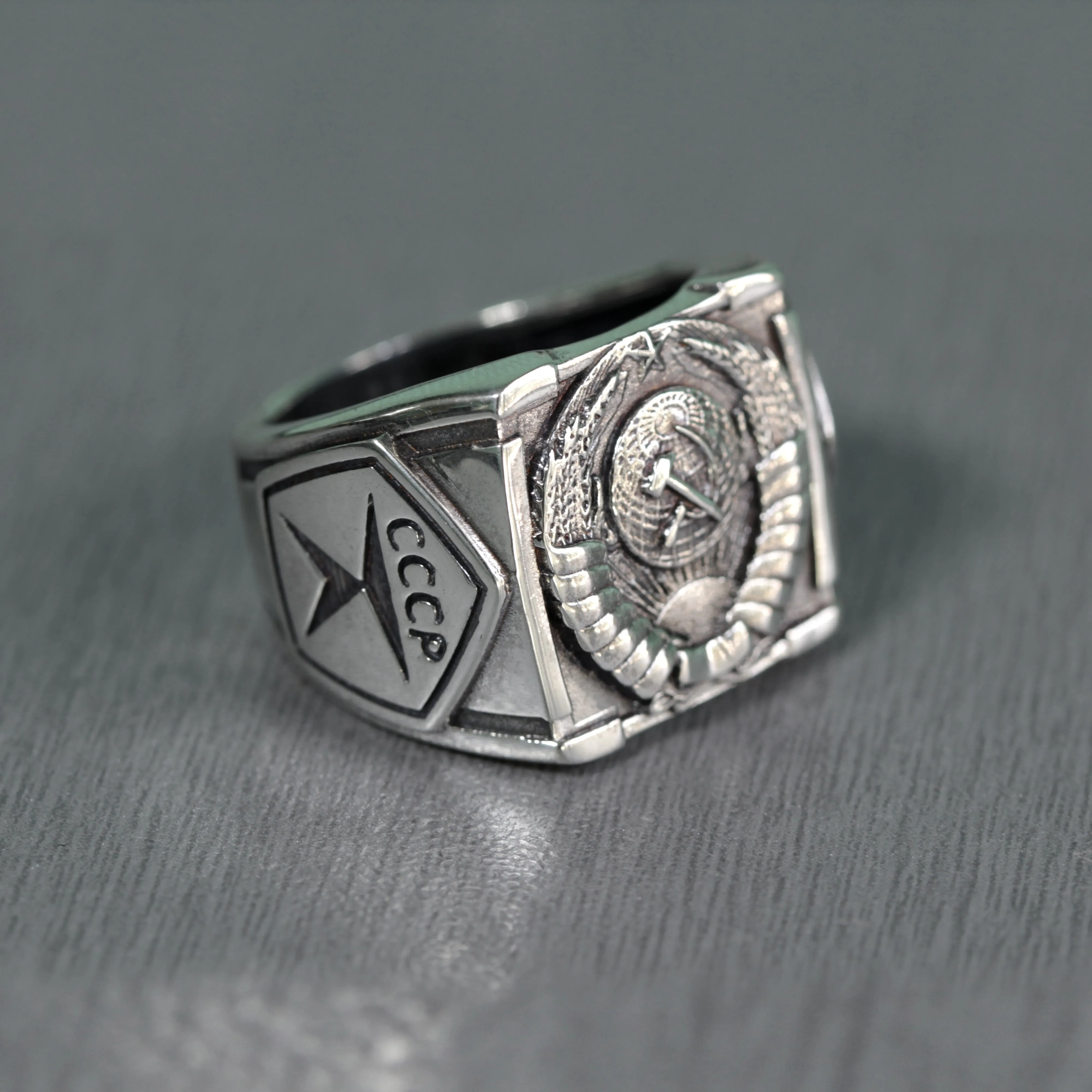 USSR Soviet Heraldry, Emblems of the Soviet Republics Ring Sterling Silver 925