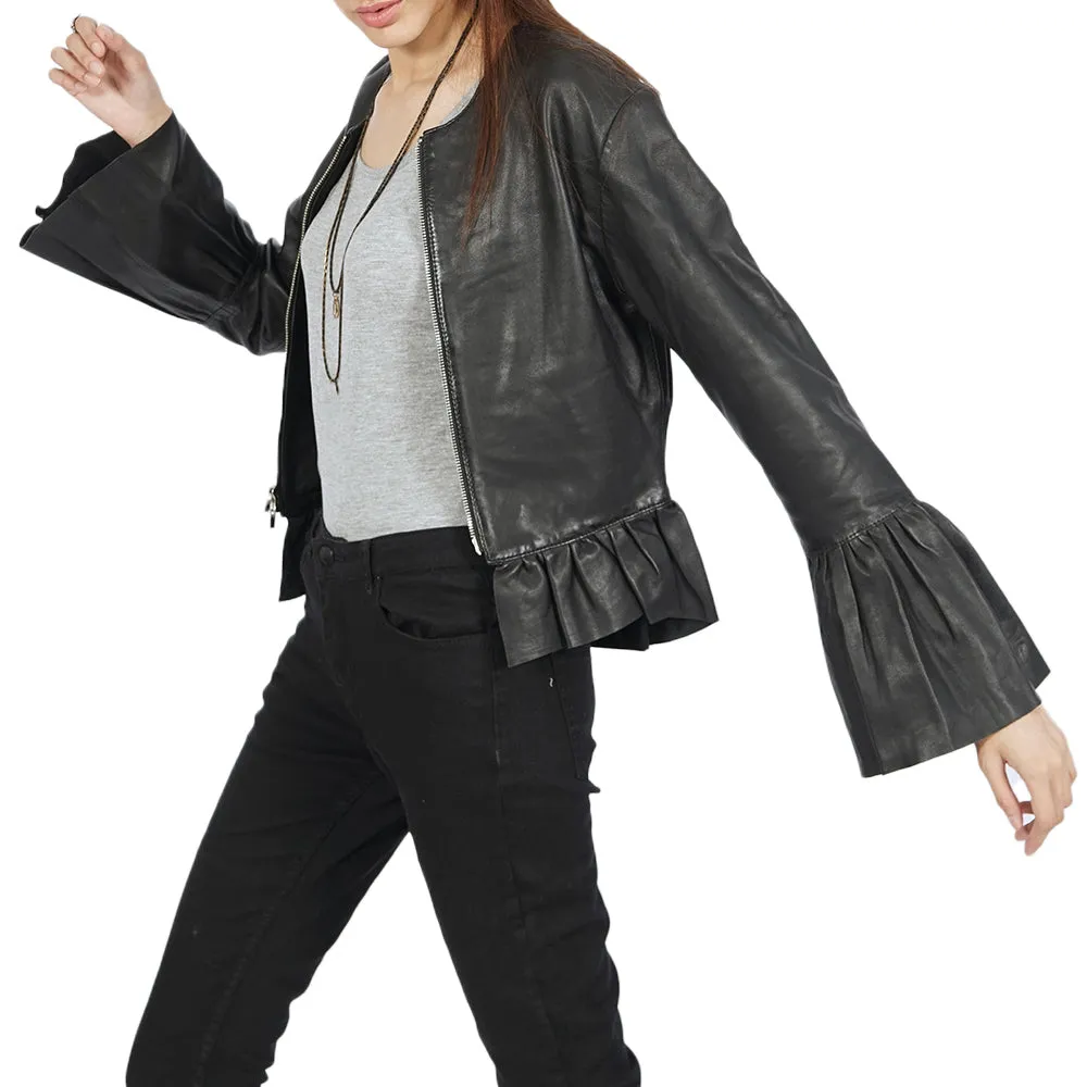 Venus Classic Black Leather Jacket