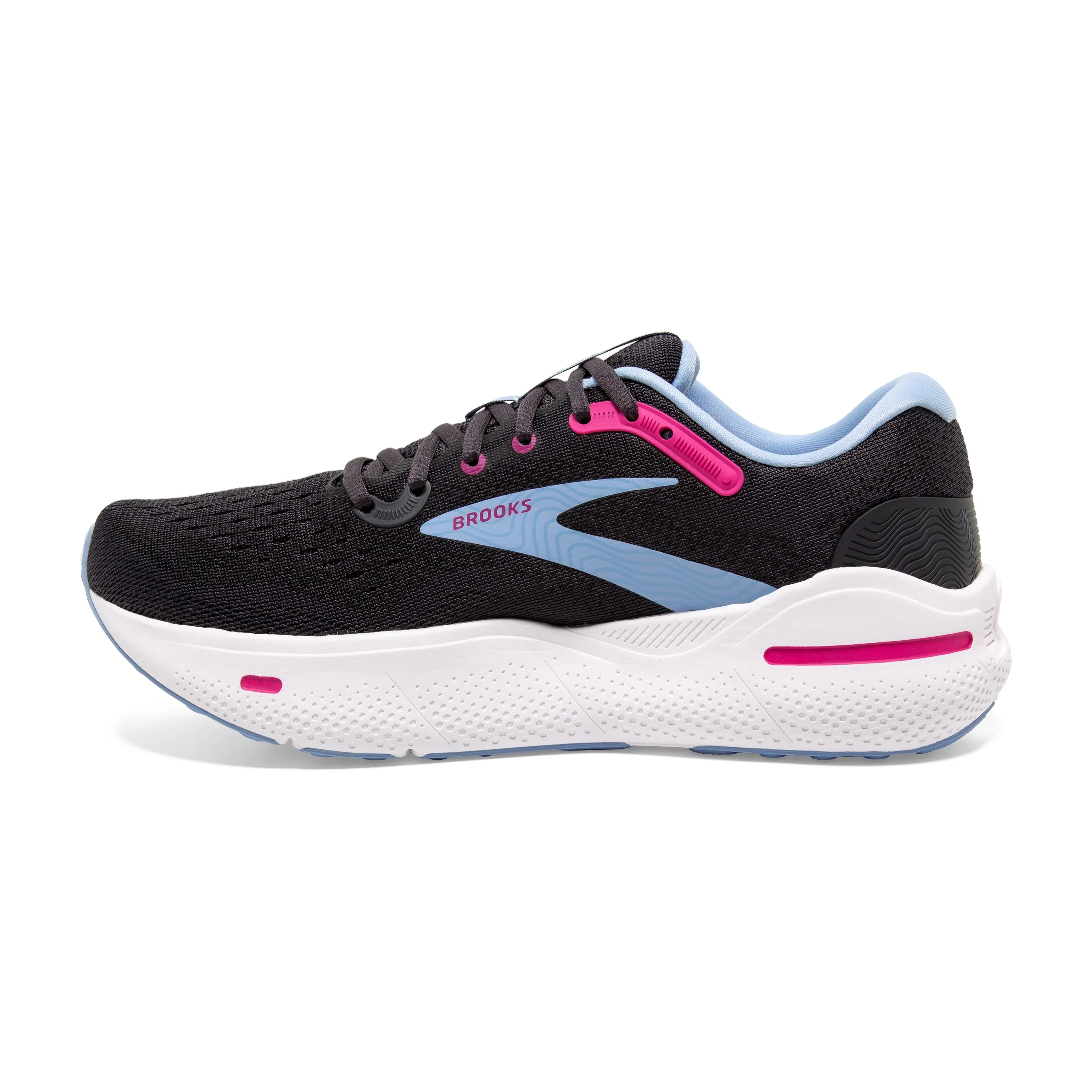 W Brooks Ghost Max Ebony/Open Air/Lilac Rose