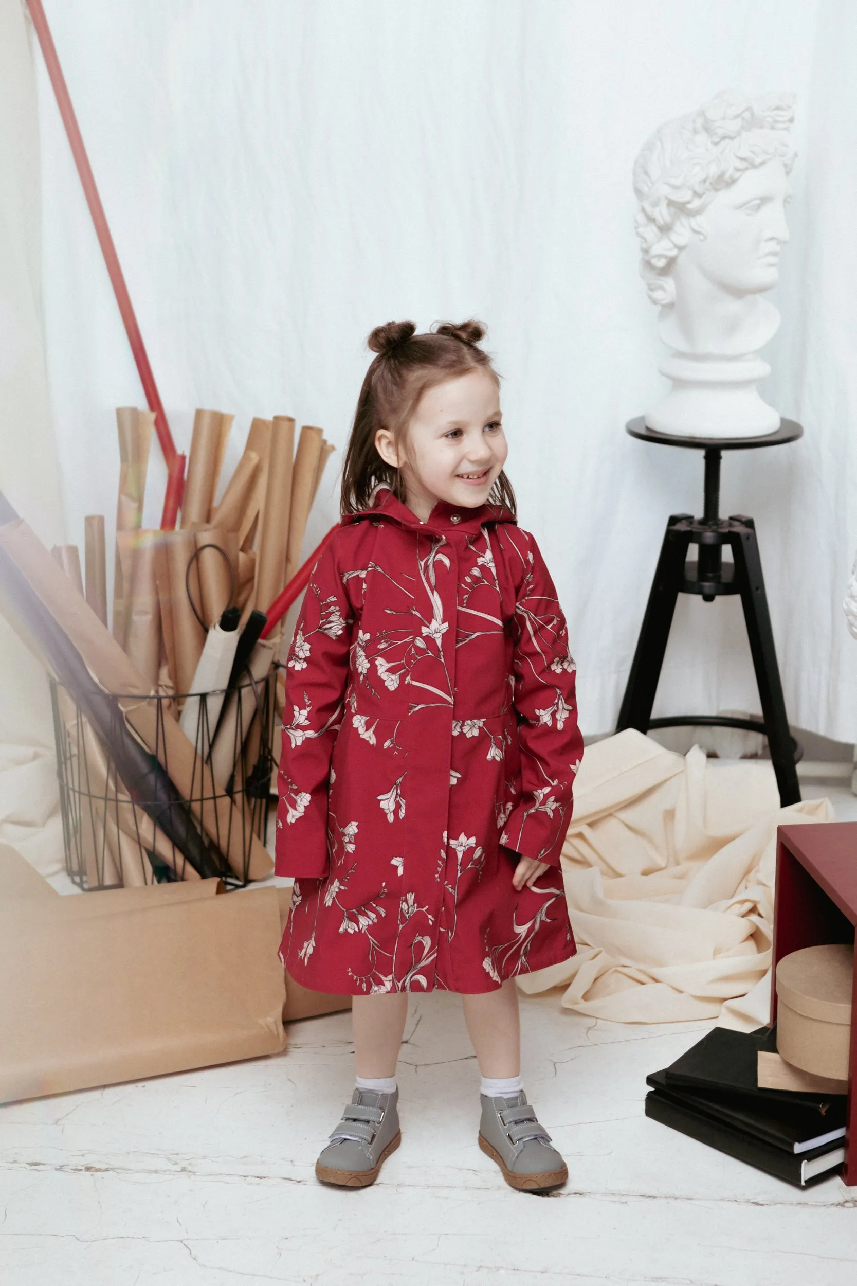 Waterproof Red Coat for Girls | 'Freesia Rain'