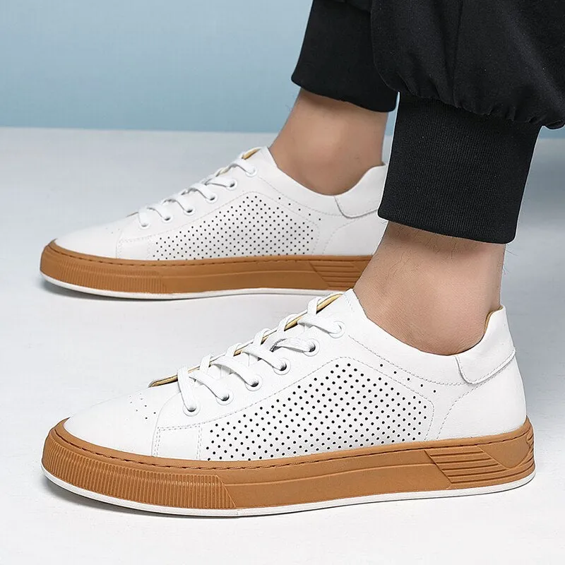 Xituodai  men shoes lace up casual comfortable leather fashion luxury men shoes outdoor brand high quality skate shoes men white sneakers