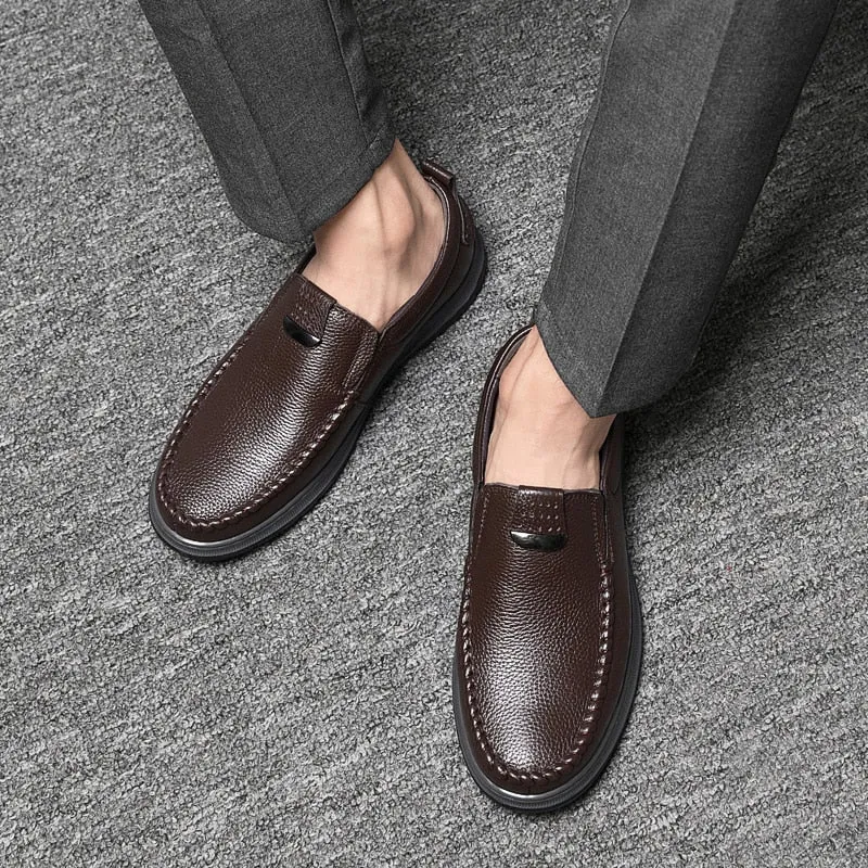 Xituodai  New Brand Driving Shoes Fashion Genuine Leather Casual Shoes Men Lightweight Mens Slip on Office Shoes Male Comfortable Loafers