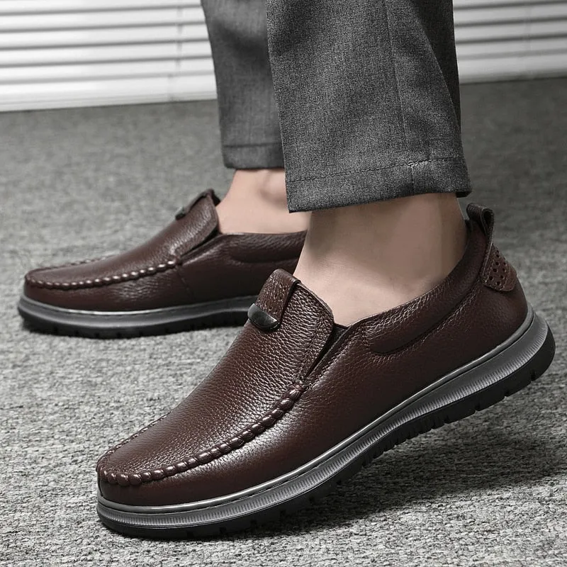 Xituodai  New Brand Driving Shoes Fashion Genuine Leather Casual Shoes Men Lightweight Mens Slip on Office Shoes Male Comfortable Loafers