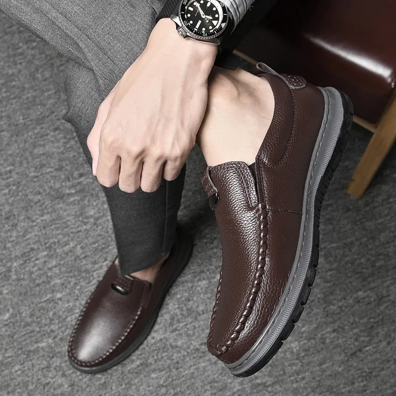 Xituodai  New Brand Driving Shoes Fashion Genuine Leather Casual Shoes Men Lightweight Mens Slip on Office Shoes Male Comfortable Loafers