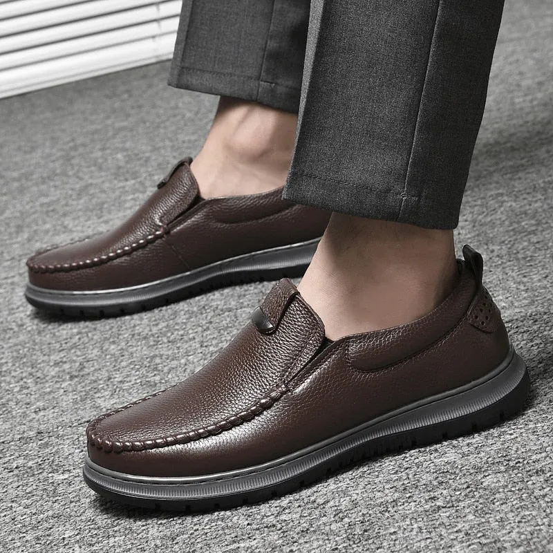 Xituodai  New Brand Driving Shoes Fashion Genuine Leather Casual Shoes Men Lightweight Mens Slip on Office Shoes Male Comfortable Loafers