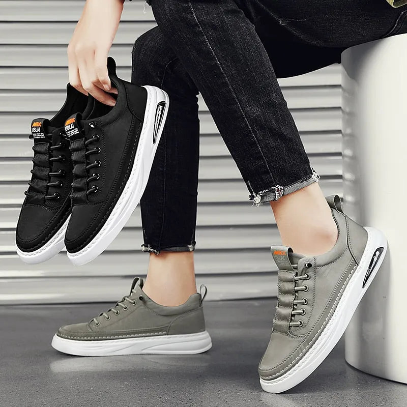 Xituodai  Non-Slip Men's Vulcanize Shoes Lace-Up Leather Fashion Men Driving Shoes New Arrival Breathable Mens Sneakers